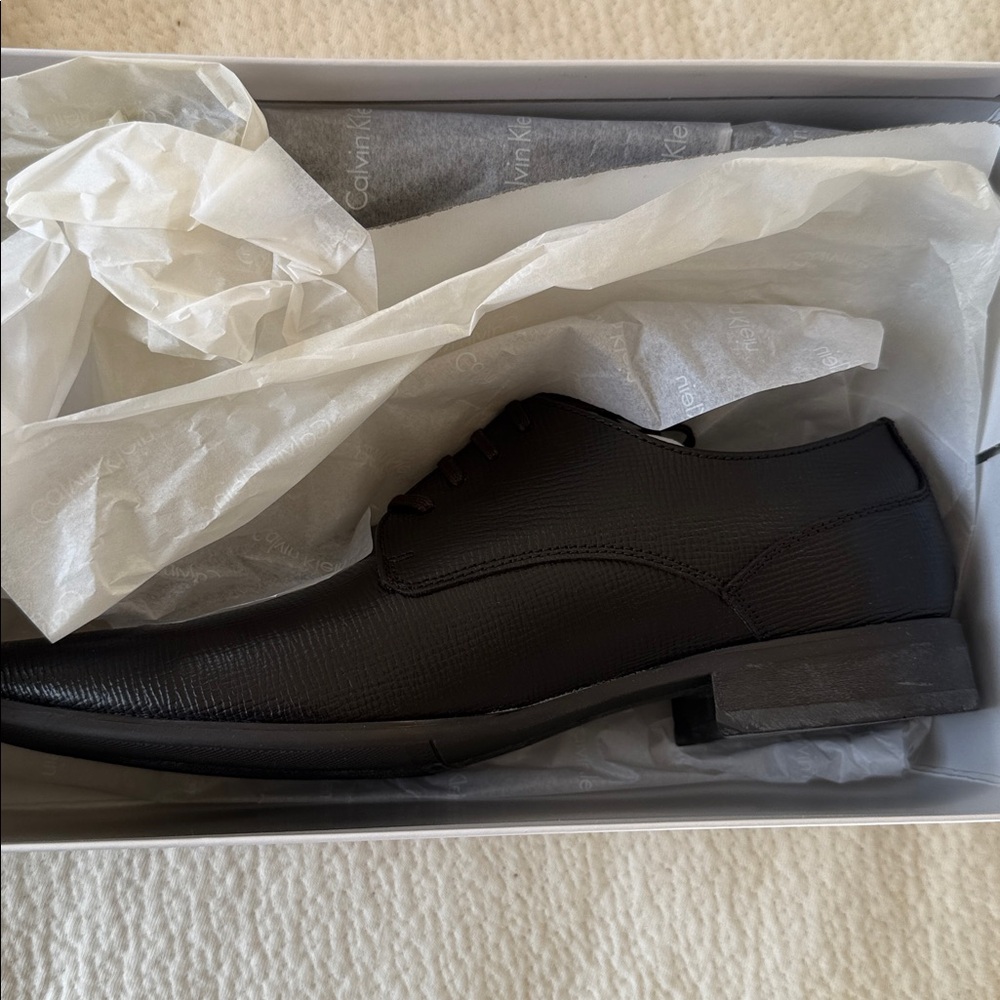 Calvin Klein Brodie Brown Epi Leather 8M men’s dress shoes - brand new